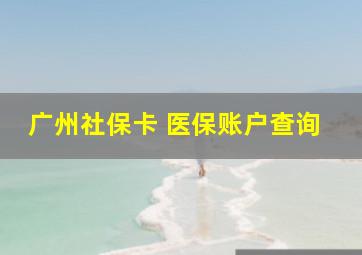 广州社保卡 医保账户查询